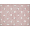 Stars Washable Rug, Pink/White - Rugs - 1 - thumbnail