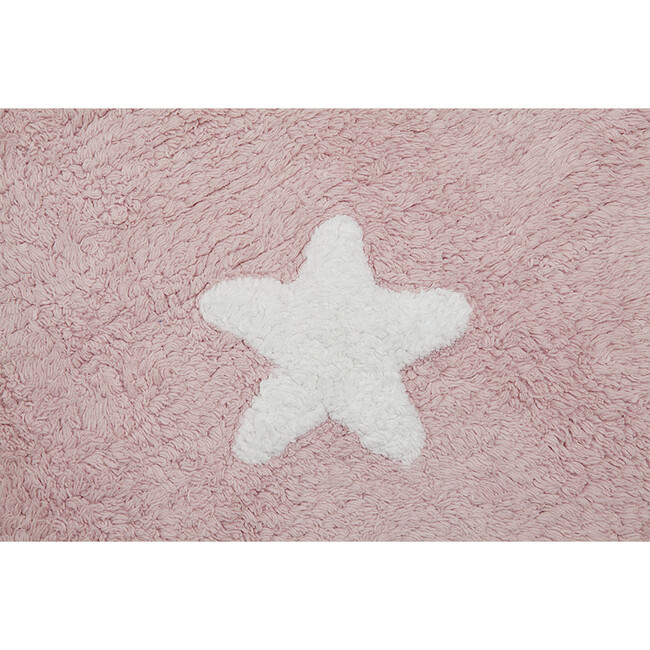 Stars Washable Rug, Pink/White - Rugs - 2
