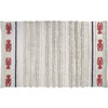 Mini Lobster Large Washable Rug, Ivory/Red - Rugs - 1 - thumbnail