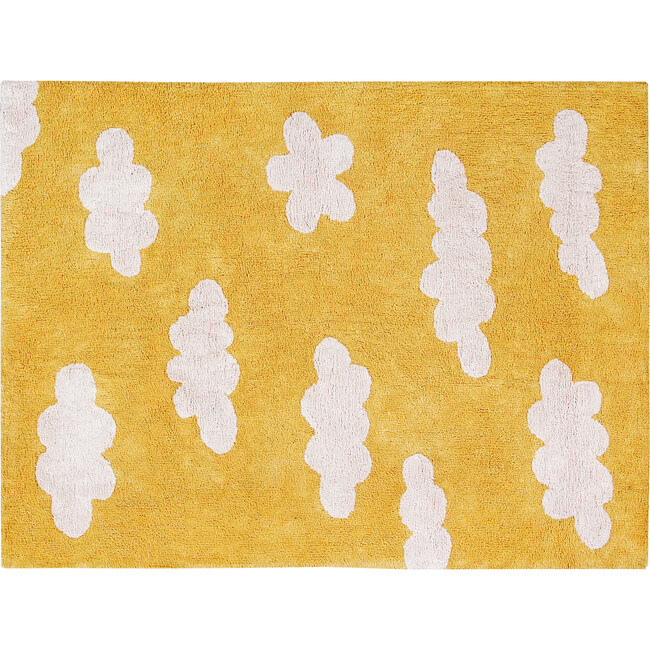 Clouds Washable Rug, Mustard