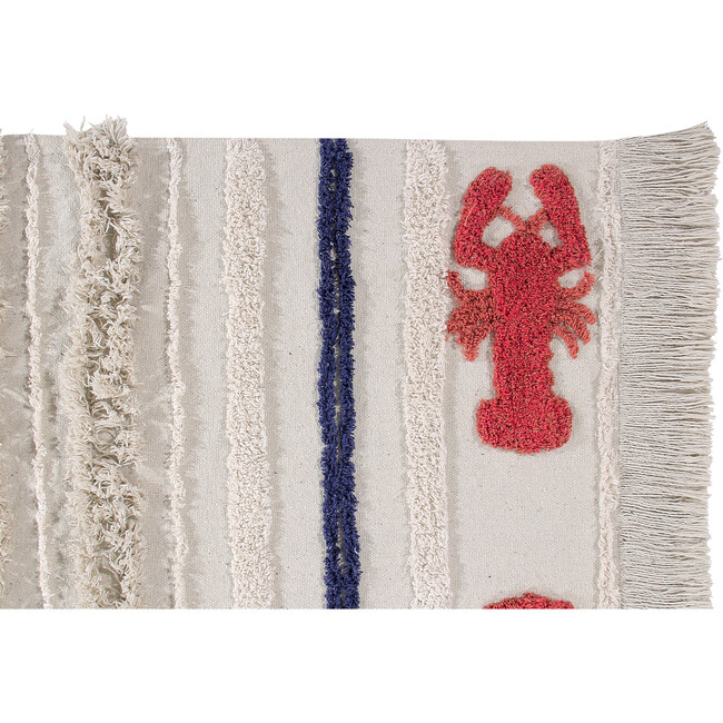 Mini Lobster Large Washable Rug, Ivory/Red - Rugs - 3