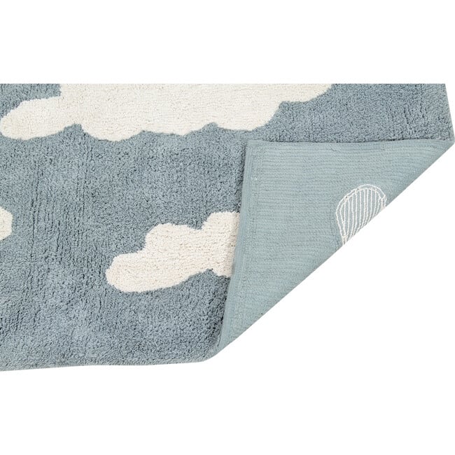 Clouds Washable Rug, Vintage Blue - Rugs - 4