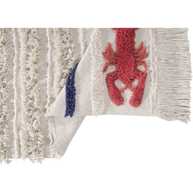 Mini Lobster Large Washable Rug, Ivory/Red - Rugs - 5