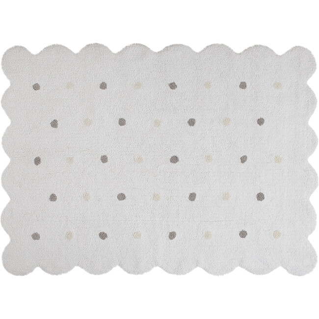 Biscuit Washable Rug, White - Rugs - 1