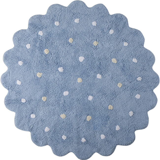 Little Biscuit Washable Round Rug, Blue