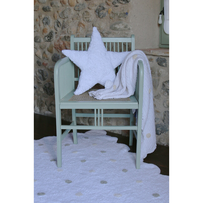 Biscuit Washable Rug, White - Rugs - 3