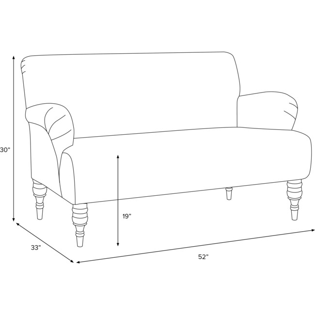 Miles Settee, Navy Cabana Stripe - Accent Seating - 6