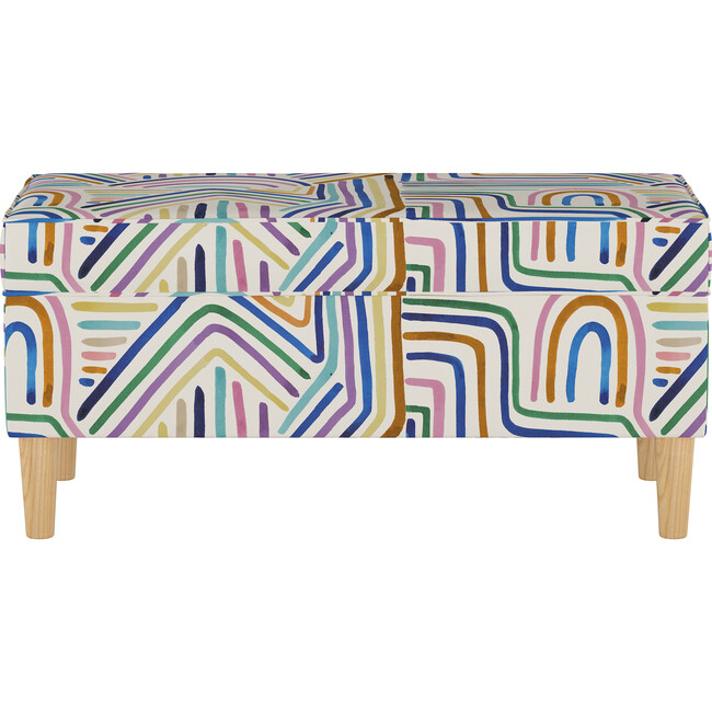 Astrid Storage Bench, Rainbow Stripes Multi - Accent Seating - 1