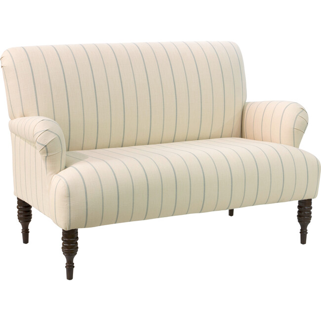 Miles Settee, Cornflower French Stripe - Accent Seating - 7