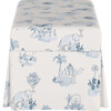 Skirted Storage Bench, Malin Toile Blue - Ottomans - 2