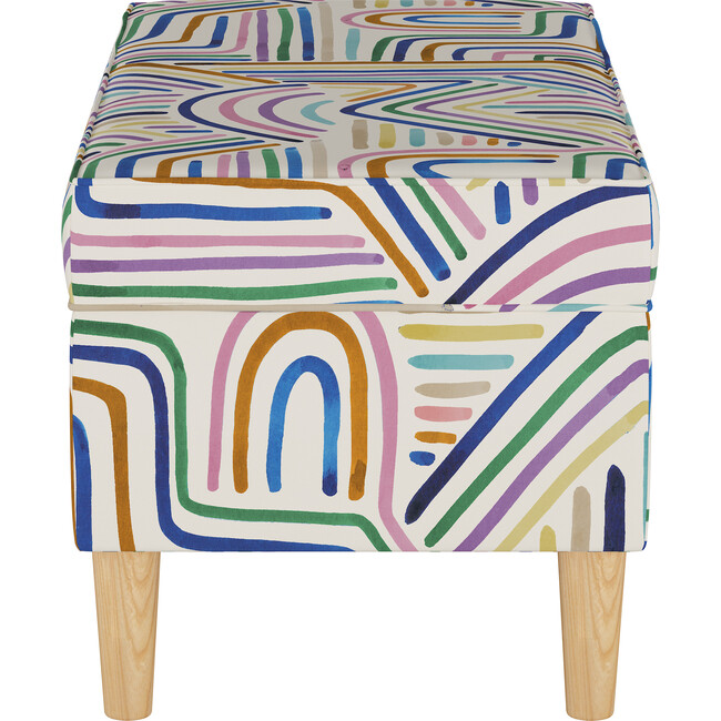 Astrid Storage Bench, Rainbow Stripes Multi - Accent Seating - 6
