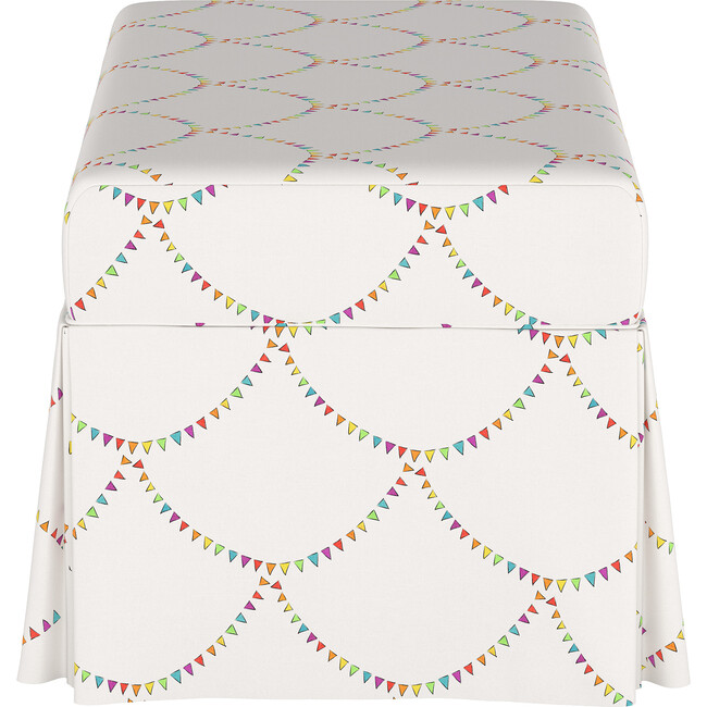 Skirted Storage Bench, Bunting Scallop Multi - Ottomans - 2
