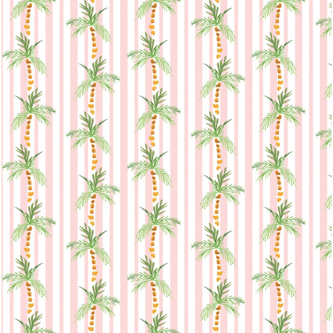 Skirted Storage Bench, Palm Tree Stripe Pink - Ottomans - 4
