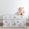 Skirted Storage Bench, Malin Toile Blue - Ottomans - 5