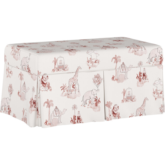 Skirted Storage Bench, Malin Toile Pink - Ottomans - 5