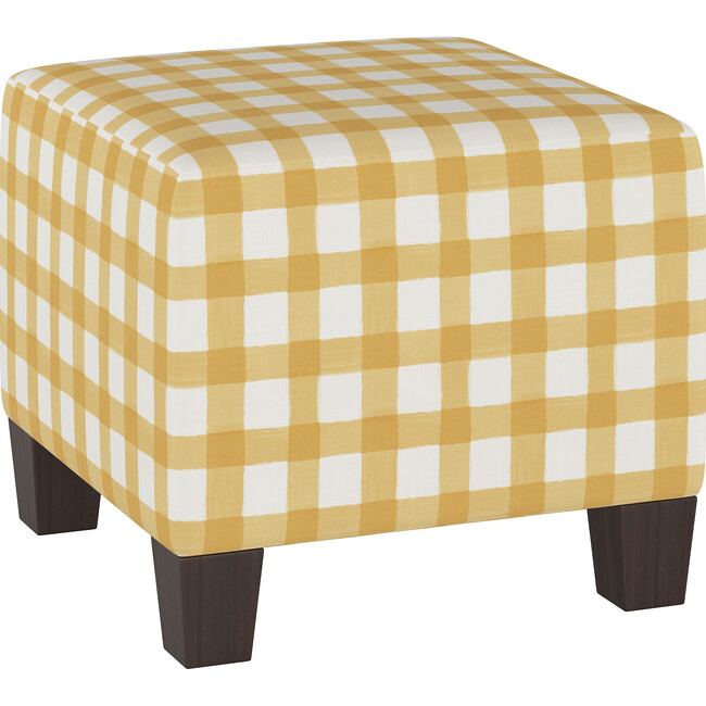 Cleo Ottoman, Buttercup Gingham - Ottomans - 2