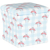 Storage Ottoman, Flamingo Gingham Blue - Ottomans - 5