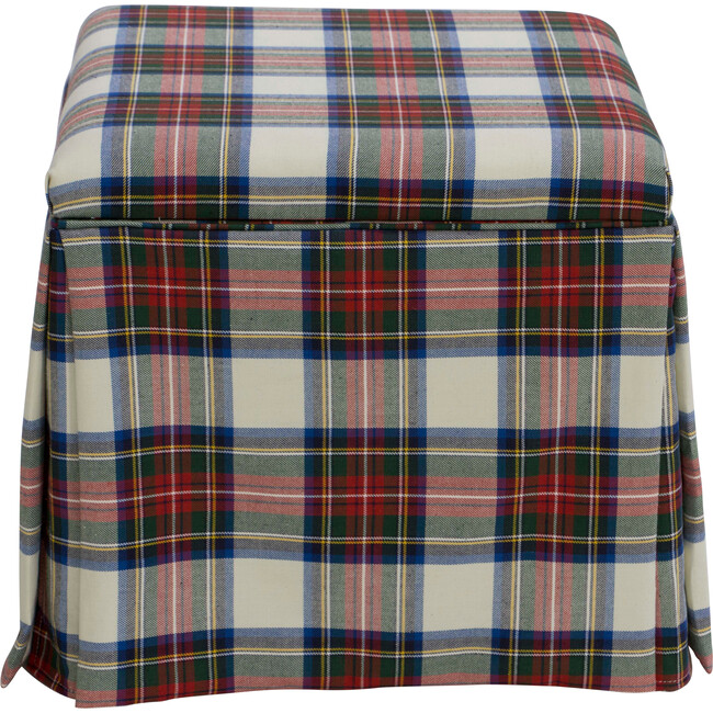 Elsie Skirted Storage Ottoman, Stewart Plaid - Ottomans - 3
