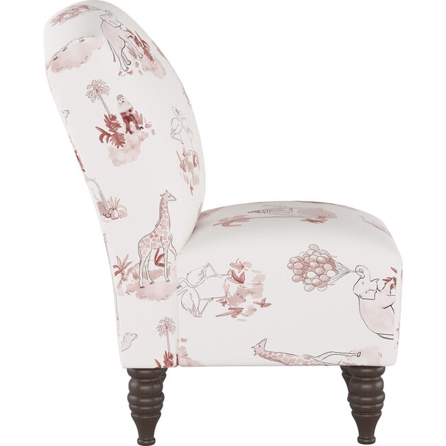Camel Back Kids Chair, Malin Toile Pink