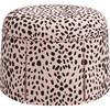 Beatrix Skirted Ottoman, Rose Cheetah - Ottomans - 1 - thumbnail
