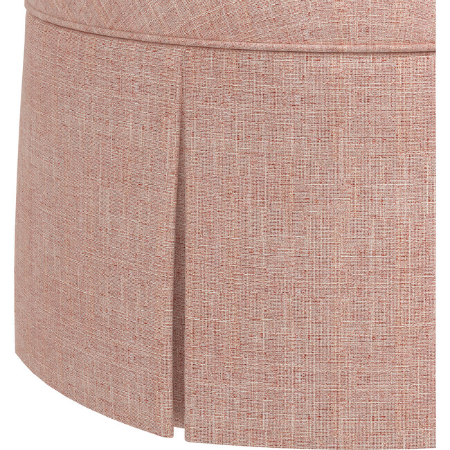 Beatrix Skirted Ottoman, Rosequartz Linen - Ottomans - 5