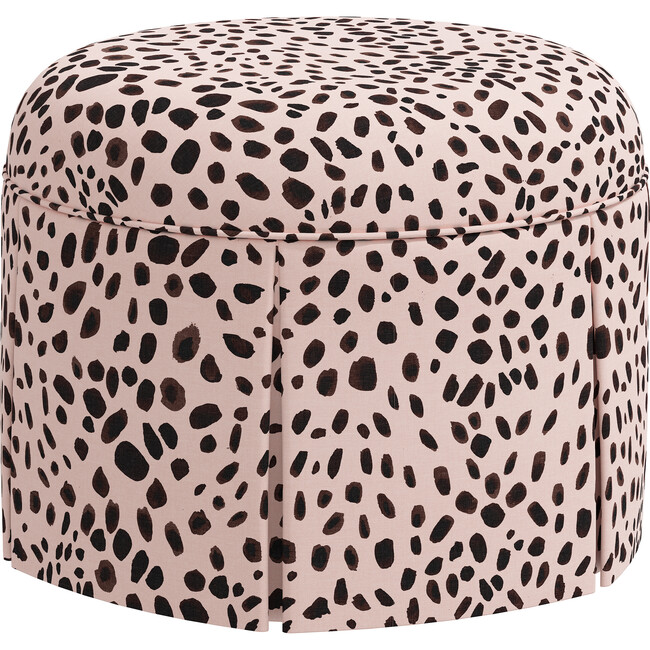 Beatrix Skirted Ottoman, Rose Cheetah - Ottomans - 2
