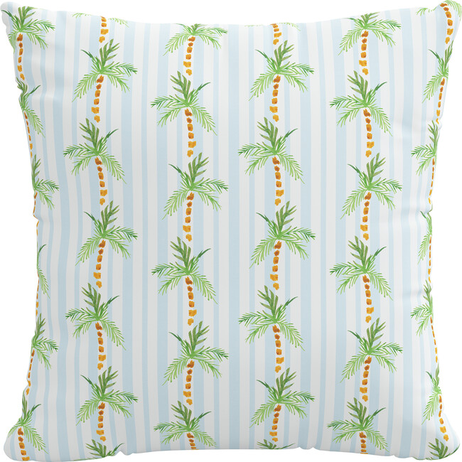 Pillow, Palm Tree Stripe Blue