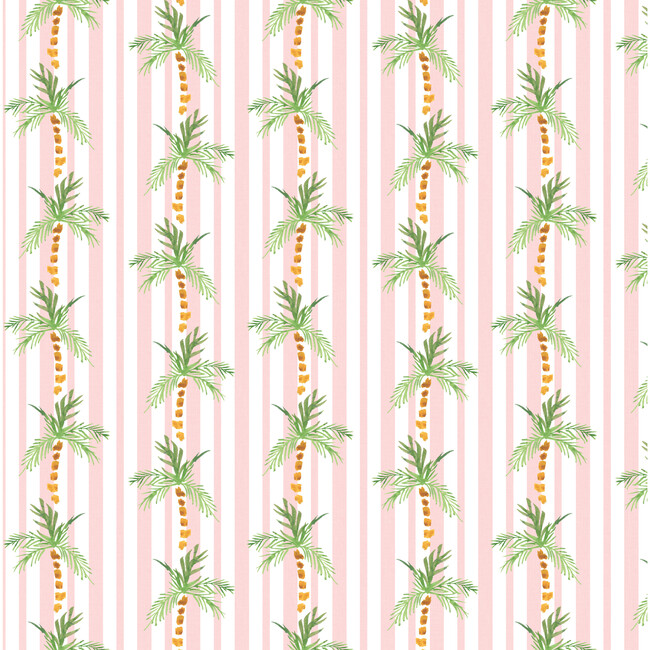 Pillow, Palm Tree Stripe Pink - Decorative Pillows - 3
