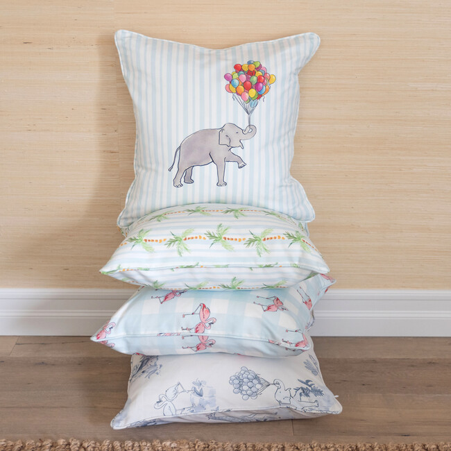 Pillow, Elephant Stripe Blue - Decorative Pillows - 4