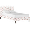Platform Bed with Fancy Cone Leg, Malin Toile Pink - Beds - 5