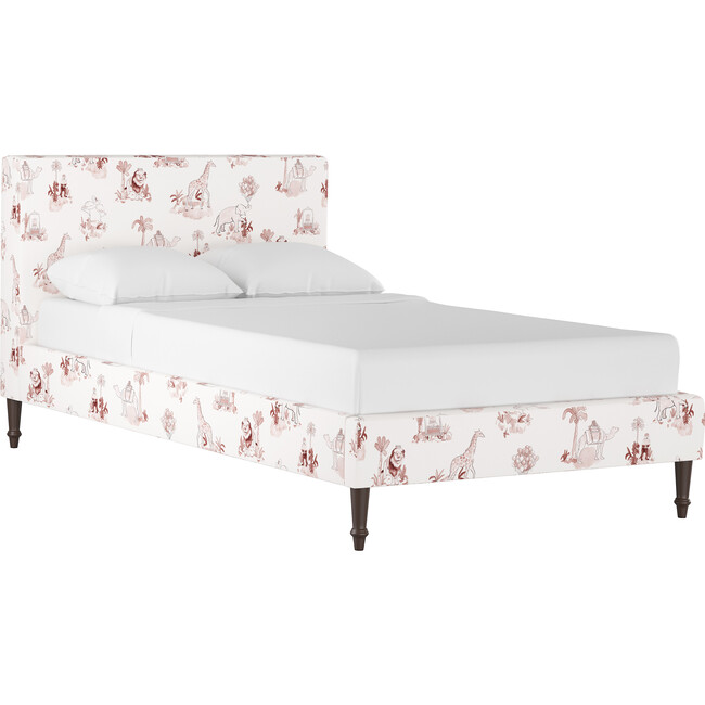Straight Platform Bed, Malin Toile Pink - Beds - 5