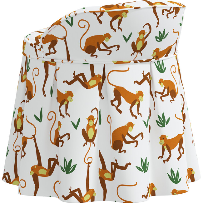 Aurora Kids' Skirted Vanity Stool, Monkey Bright - Kids Seating - 3