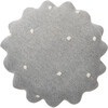 Round Knitted Biscuit Cushion, Grey - Decorative Pillows - 1 - thumbnail