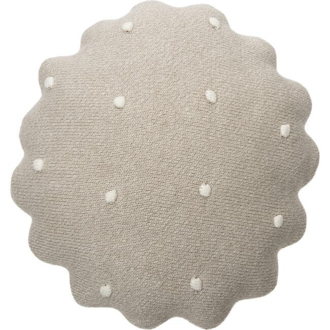 Round Knitted Biscuit Cushion, Dune