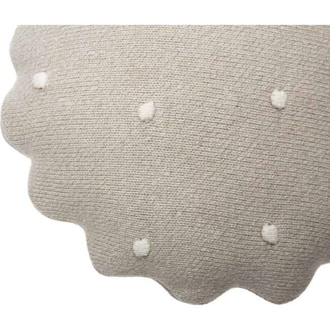 Round Knitted Biscuit Cushion, Dune - Decorative Pillows - 5
