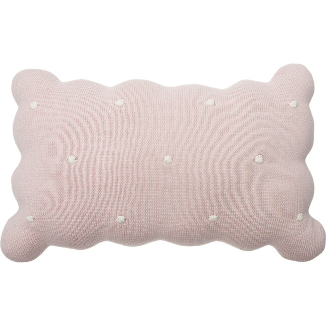 Knitted Biscuit Cushion, Pink