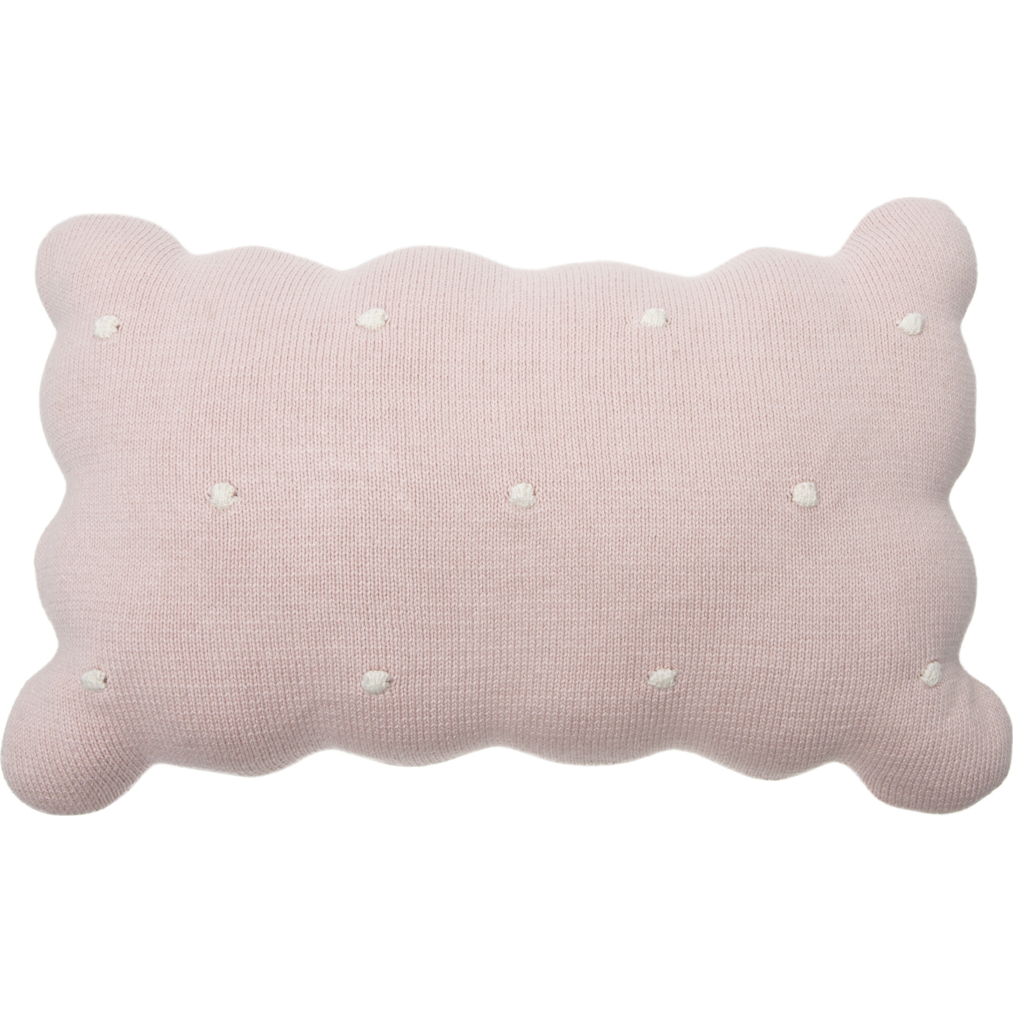 Knitted Biscuit Cushion, Pink - Decorative Pillows - 1