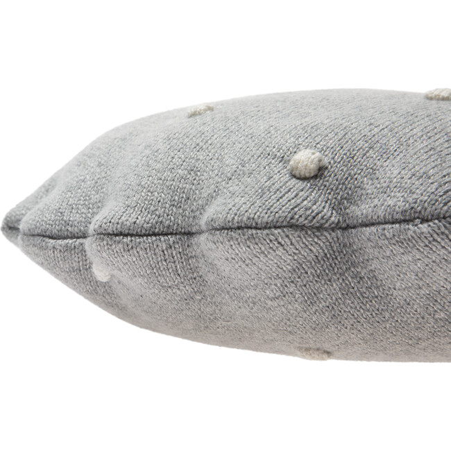 Round Knitted Biscuit Cushion, Grey - Decorative Pillows - 4