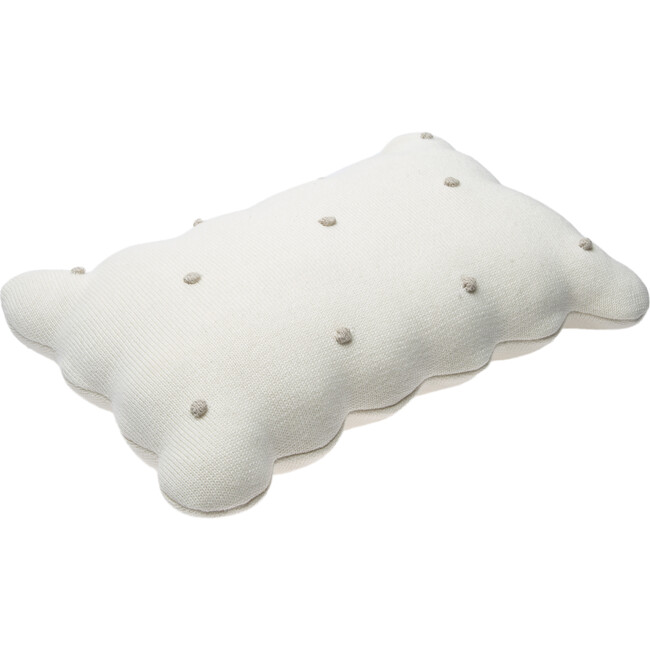 Knitted Biscuit Cushion, Ivory