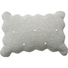 Knitted Biscuit Cushion, Grey - Decorative Pillows - 1 - thumbnail