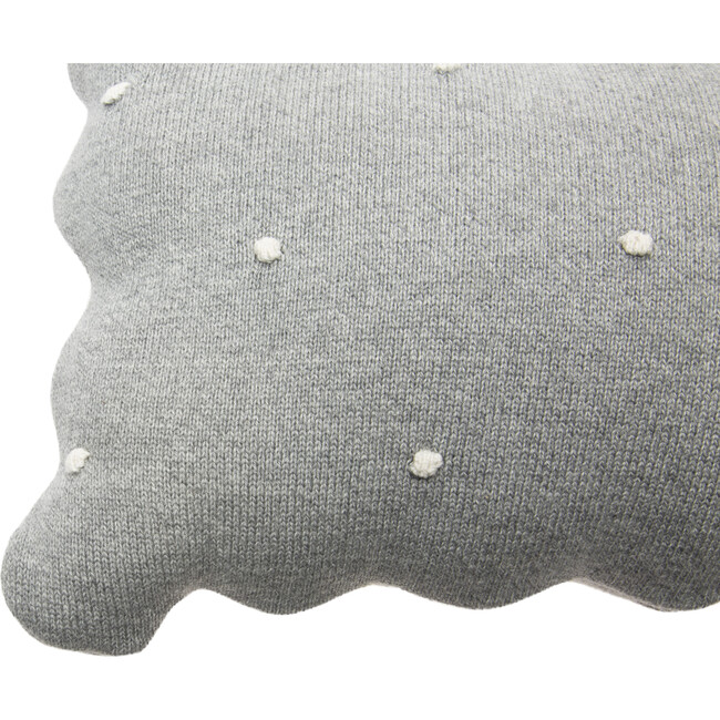Knitted Biscuit Cushion, Grey - Decorative Pillows - 5