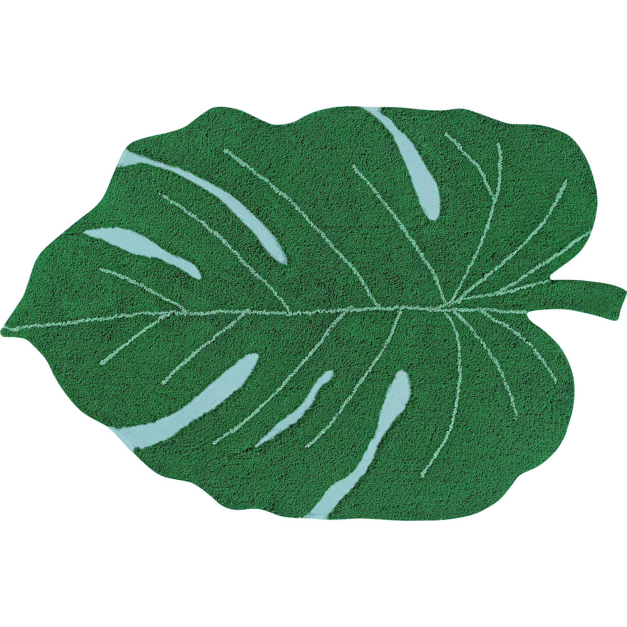 Monstera Leaf Washable Rug, Green - Rugs - 1