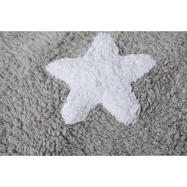 Stars Washable Rug, Grey/White