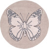 Butterfly Vintage Washable Rug, Nude - Rugs - 1 - thumbnail