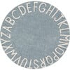 ABC Round Washable Rug, Vintage Blue/Natural - Rugs - 1 - thumbnail