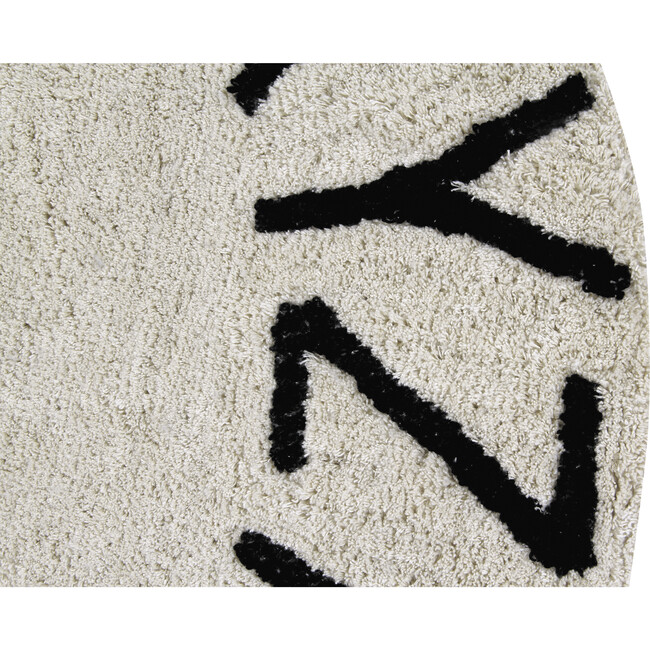 ABC Round Washable Rug, Black/Natural - Rugs - 3