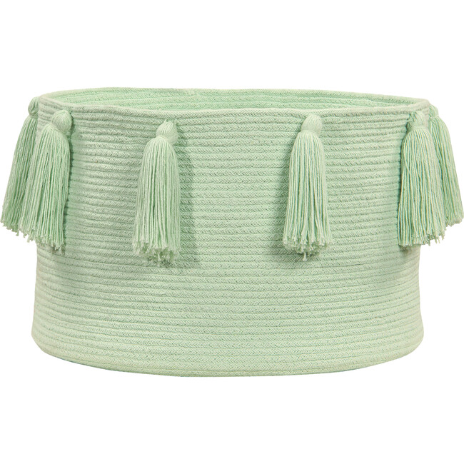 Tassels Basket, Soft Mint - Storage - 1