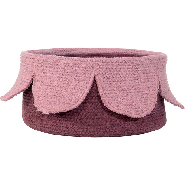 Petals Cotton Basket, Ash Rose/Dark Aubergine