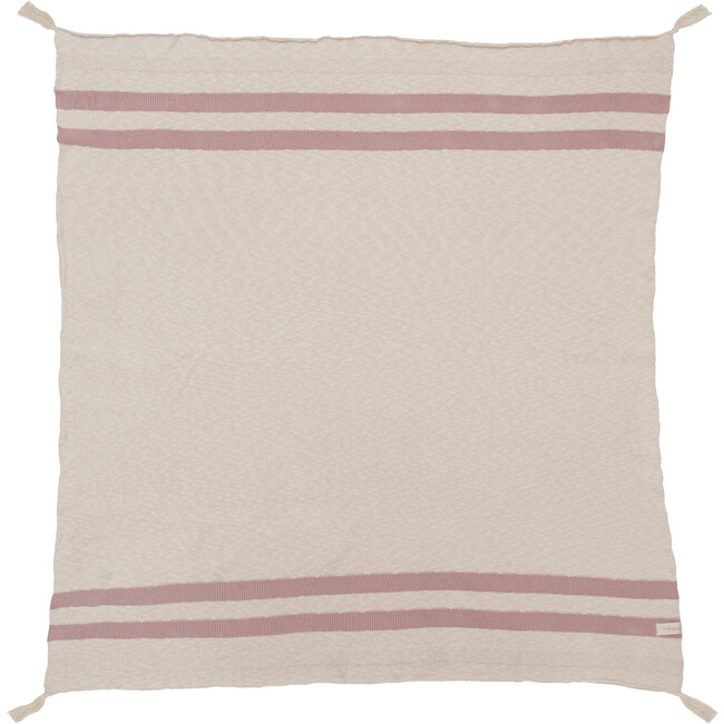 Striped Knitted Blanket, Vintage Nude - Blankets - 2