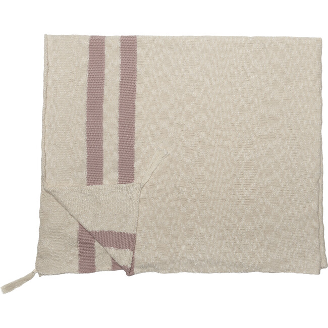 Striped Knitted Blanket, Vintage Nude - Blankets - 3